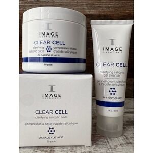 Image Skincare Clear Cell Clarifying Pads +‎ Cleanser Set 🎁 Acne Holiday Gift